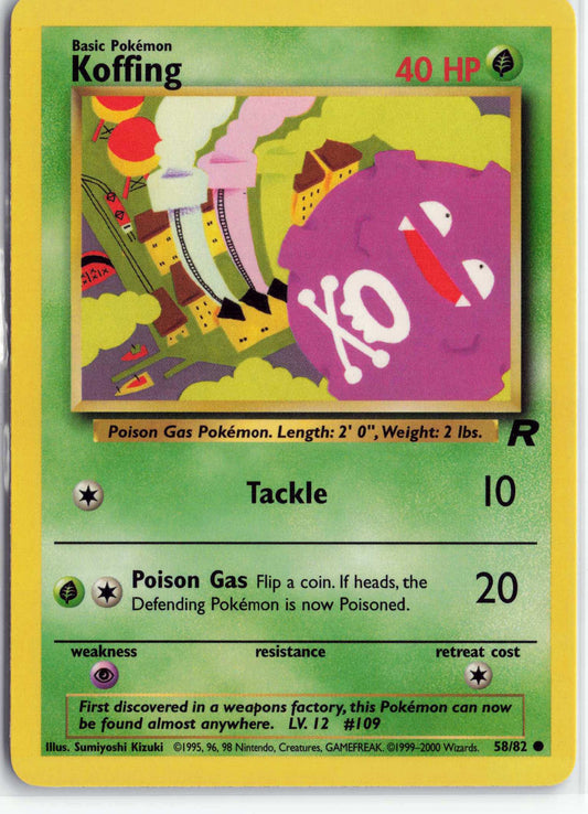 Koffing 58/82, HP Condition, Pokemon Team Rocket