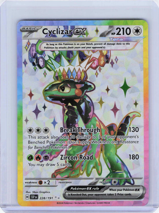 Cyclizar ex 228/191, Holo, NM Condition, Pokemon SV08: Surging Sparks