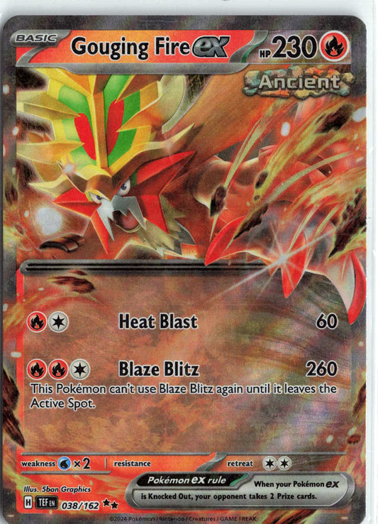 Gouging Fire ex #038/162 Holo Pokemon SV05: Temporal Forces