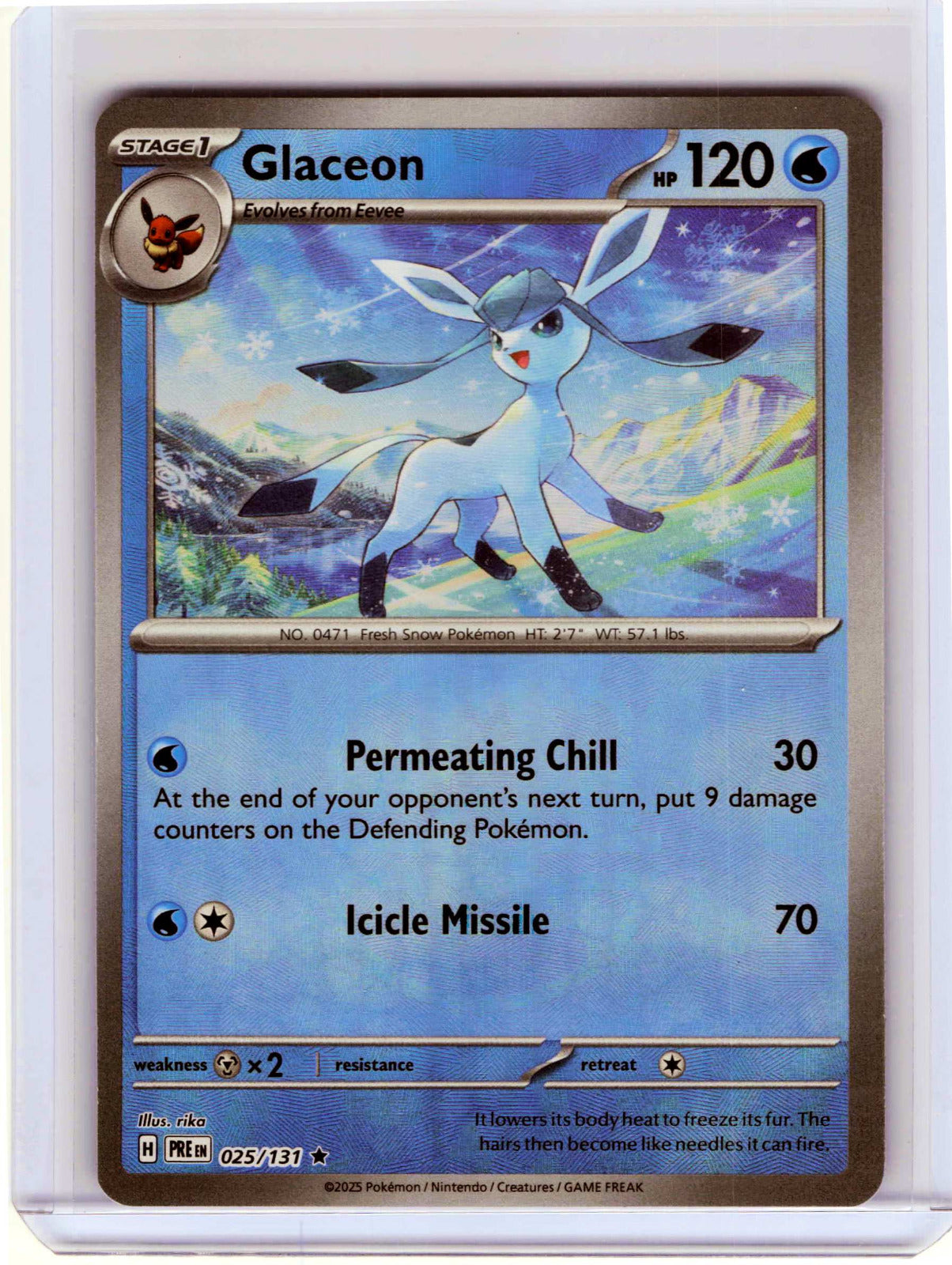 Glaceon (Master Ball Pattern) #025/131 Pokemon SV: Prismatic Evolutions