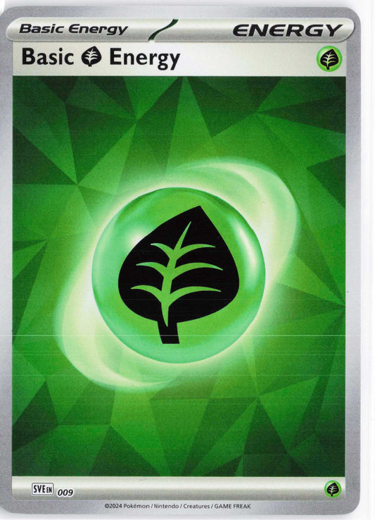 Basic Grass Energy #009 Holo Pokemon SVE: Scarlet & Violet Energies