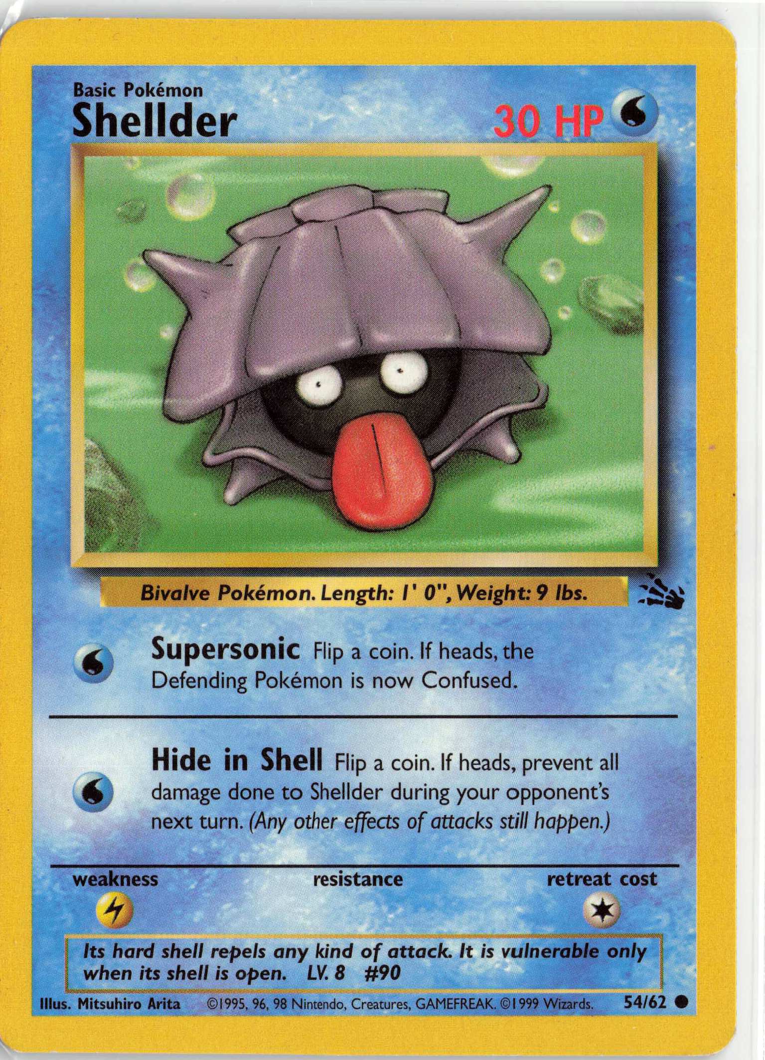 Shellder 54/62, HP Condition, Pokemon Fossil