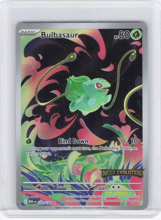 Bulbasaur - (Mega Evolution Stamped) 133/132, Holo, NM Condition, Pokemon Miscellaneous Cards & Products
