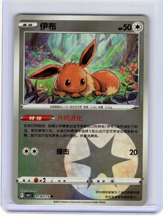 Eevee #01 02 Chinese Pokemon Gem Pack Vol 2