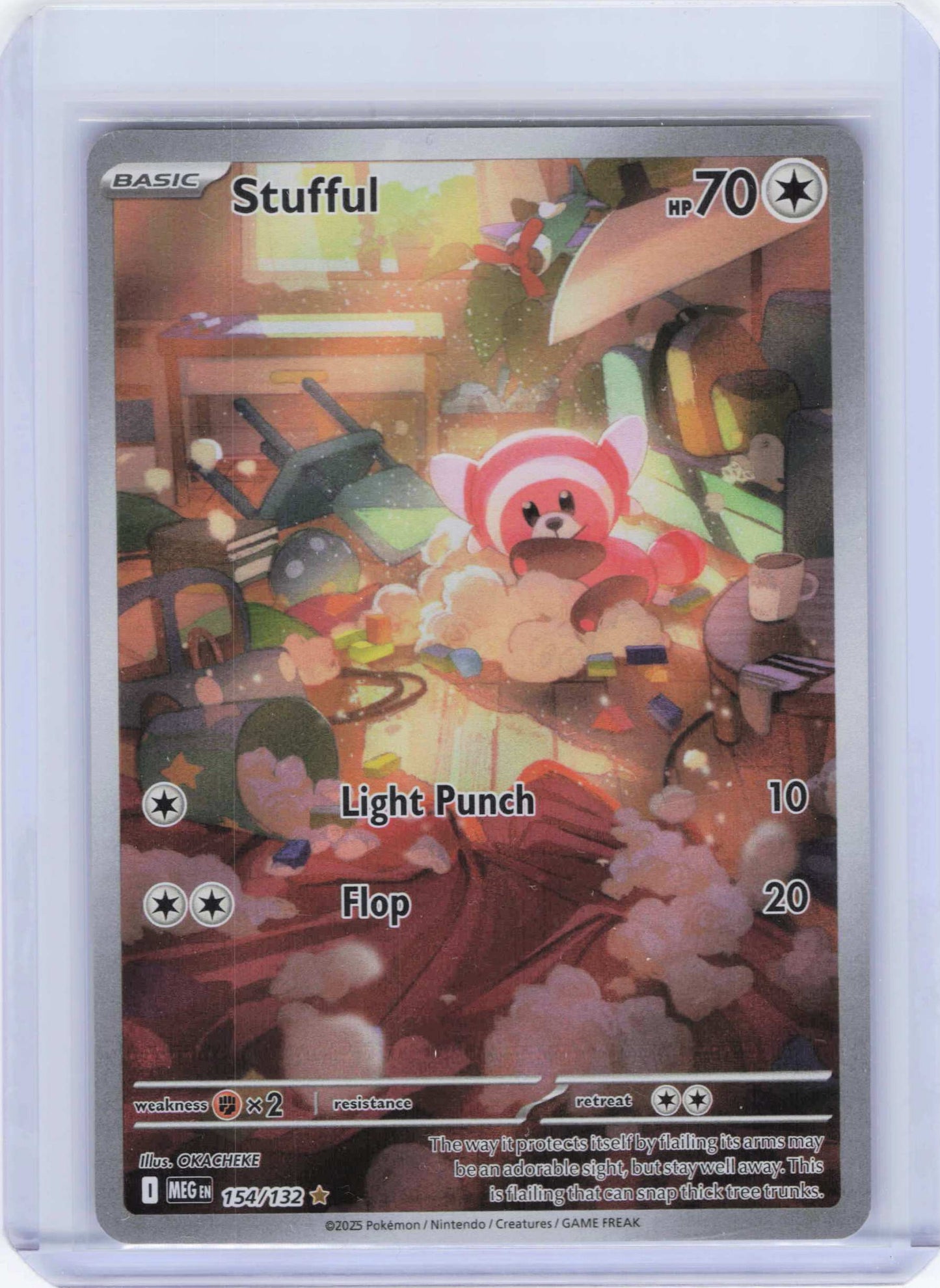 Stufful 154/132, Holo, NM Condition, Pokemon ME01: Mega Evolution