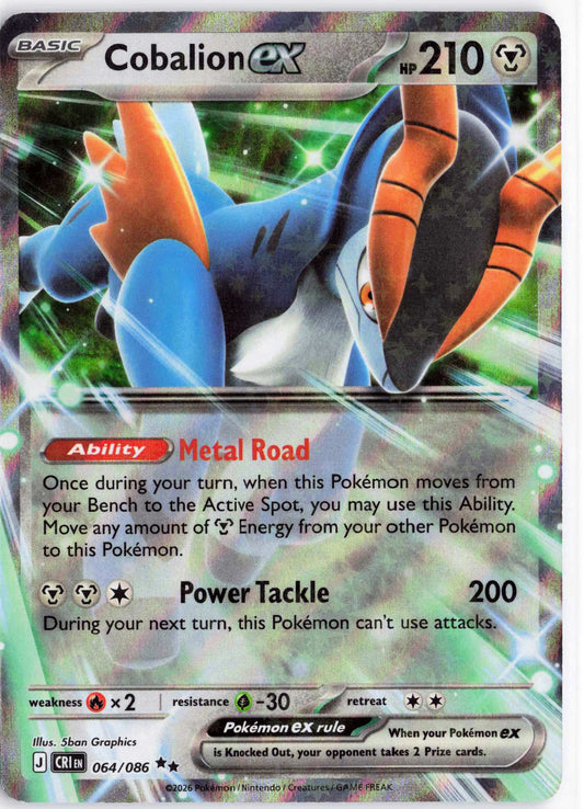 Cobalion ex #064/086 Pokemon ME04: Chaos Rising