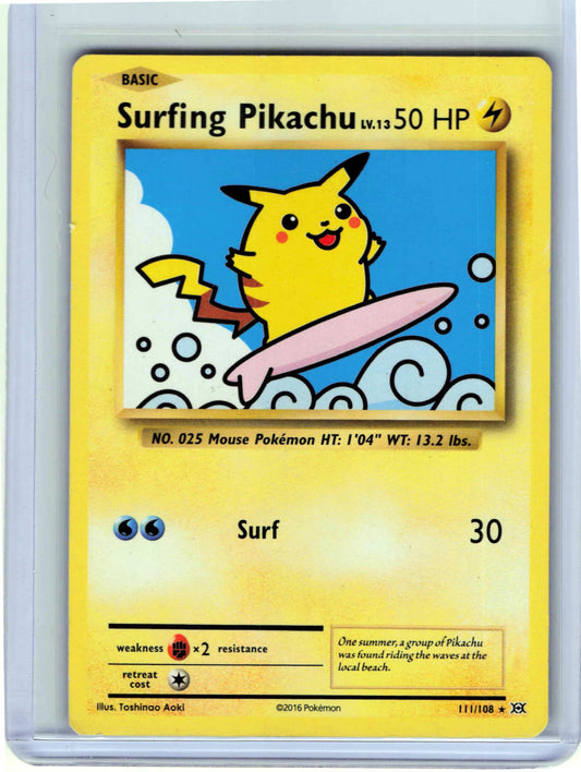 Surfing Pikachu #111/108 Pokemon XY Evolutions