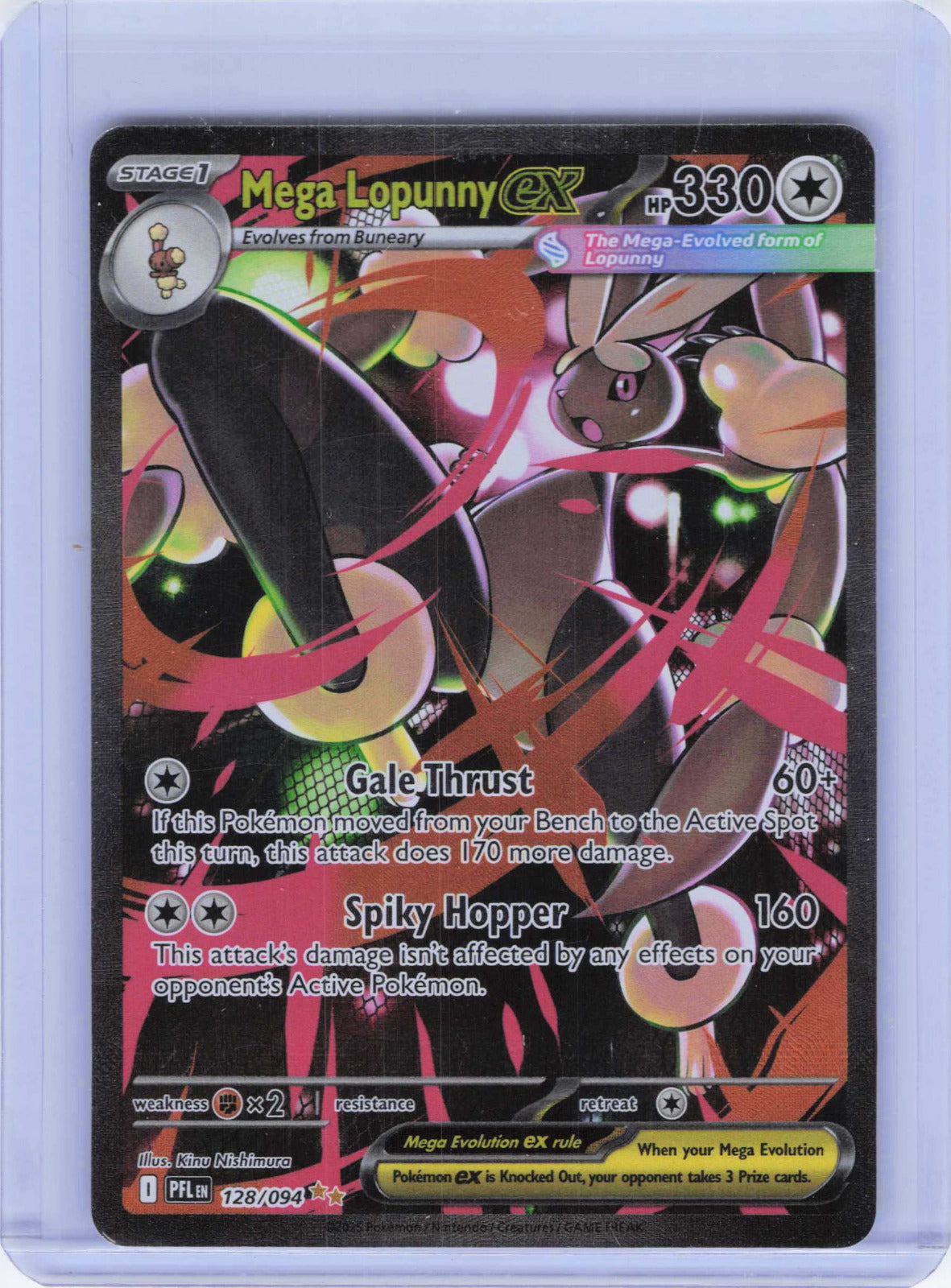 Mega Lopunny ex #128/094 Holo Pokemon ME02: Phantasmal Flames