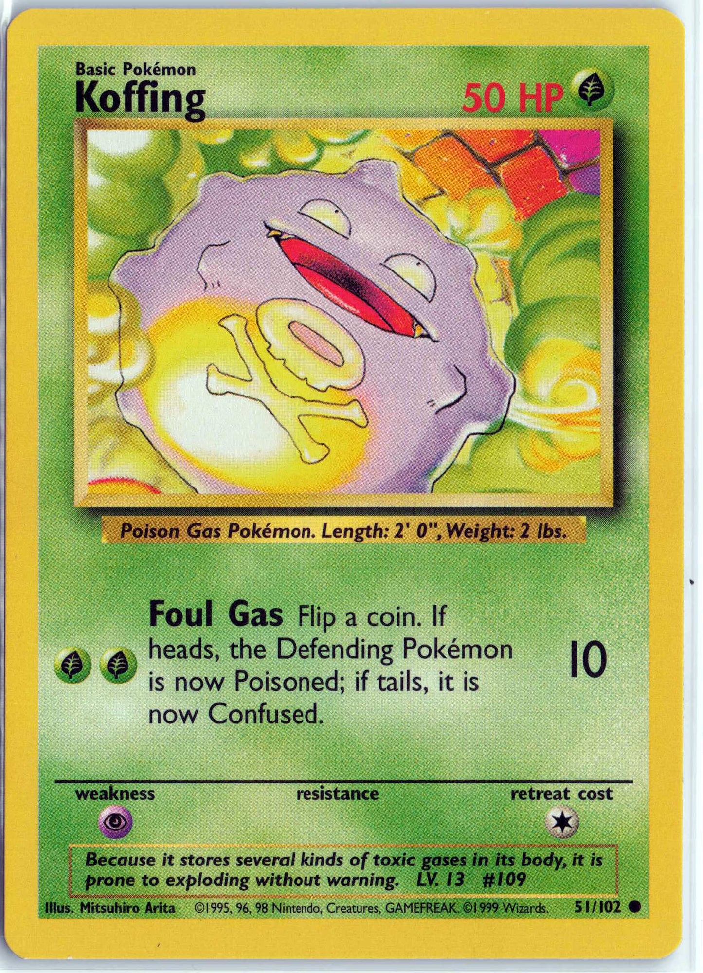 Koffing 051/102, HP Condition, Pokemon Base Set