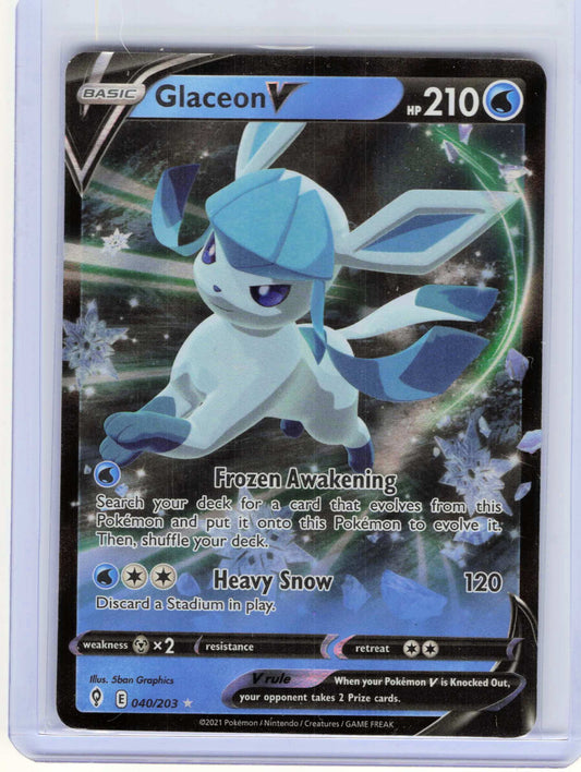Glaceon V 040/203 Holo MP Pokemon SWSH07: Evolving Skies