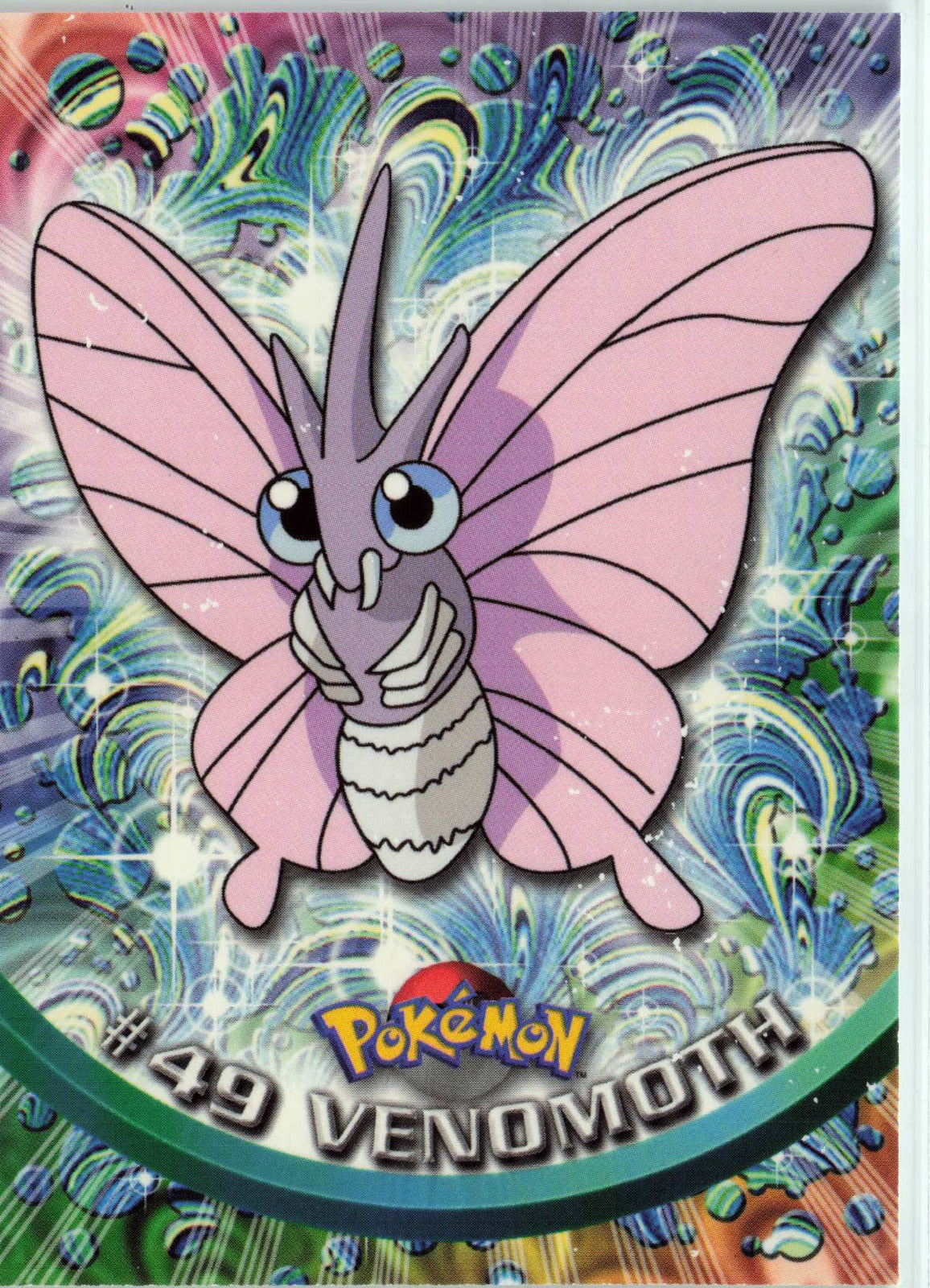 Venomoth 49 - Black Topps Logo HP Pokemon Topps TV Animation Edition Series 1