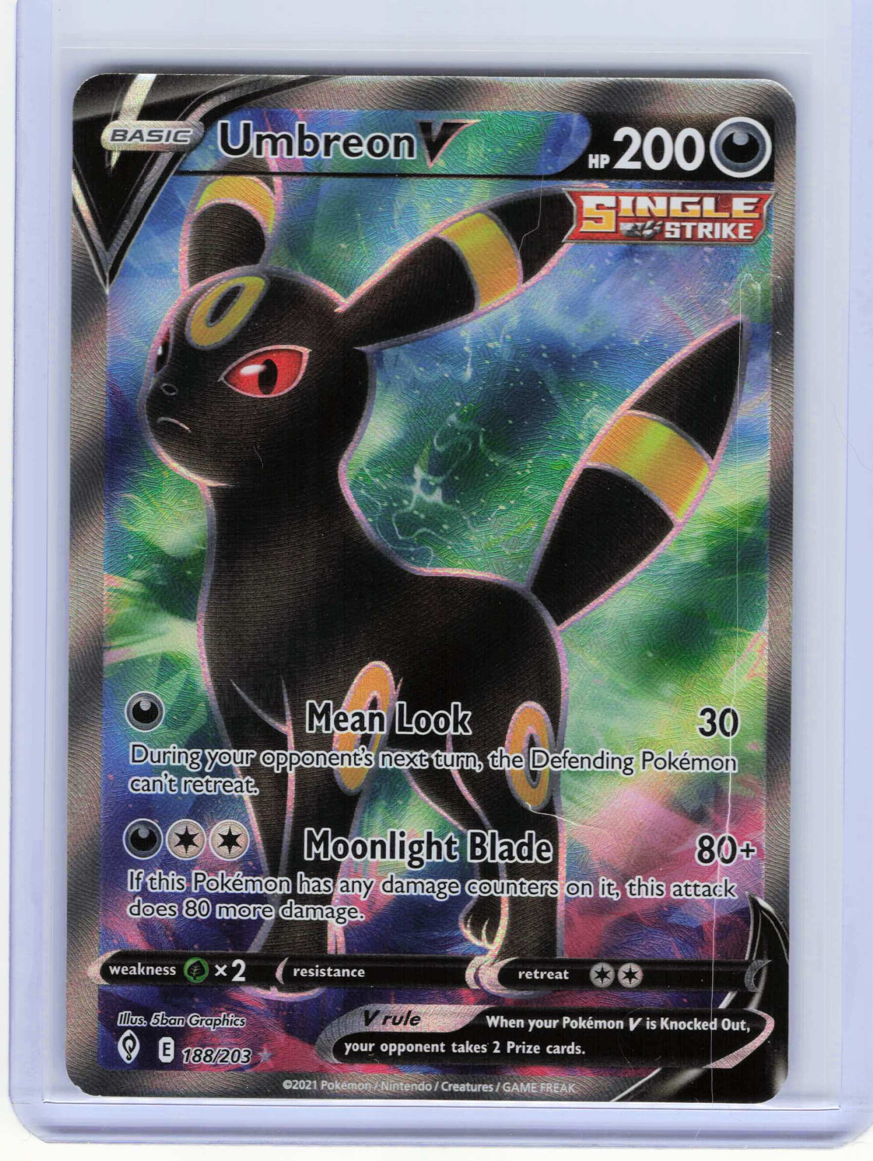 Umbreon V (Full Art) 188/203 Ultra Rare SWSH07: Evolving Skies