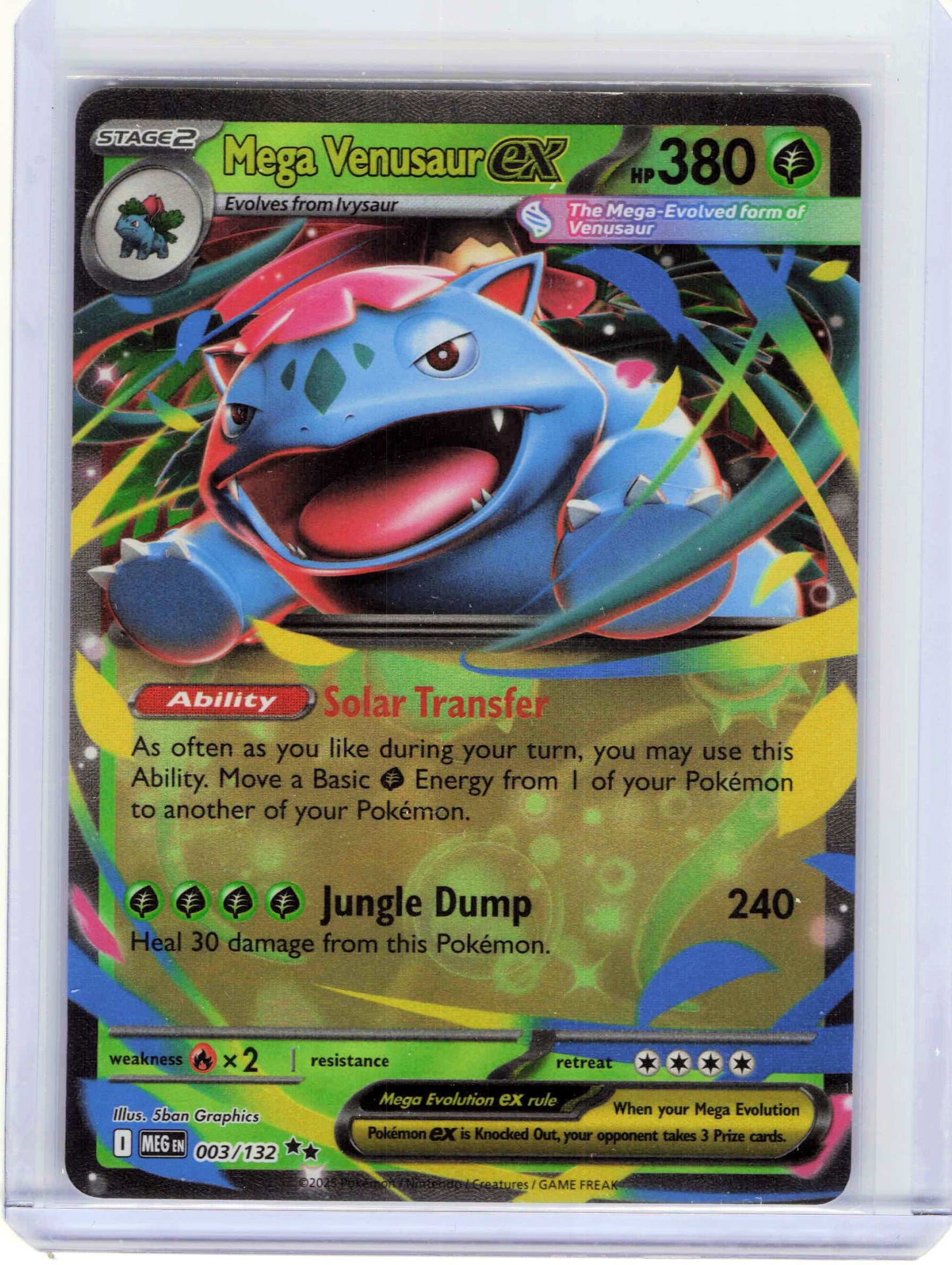Mega Venusaur ex 003/132, Holo, NM Condition, Pokemon ME01: Mega Evolution