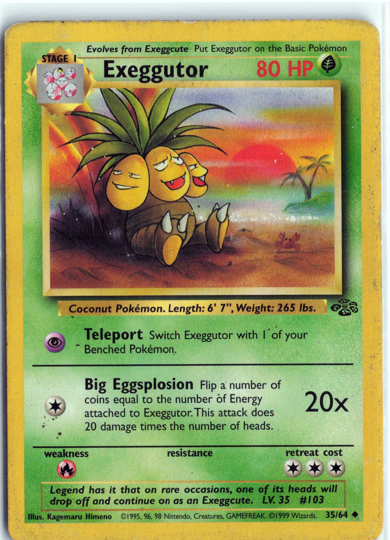 Exeggutor 35/64, HP Condition, Pokemon Jungle