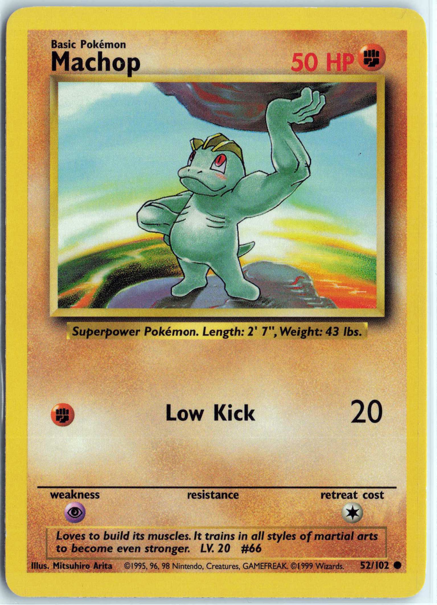 Machop 052/102, HP Condition, Pokemon Base Set