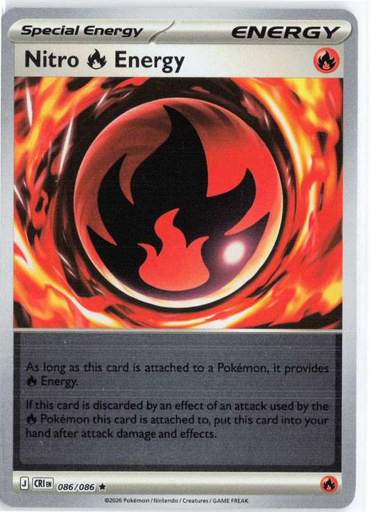 Nitro R Energy #086/086 Reverse Holo Pokemon ME04: Chaos Rising