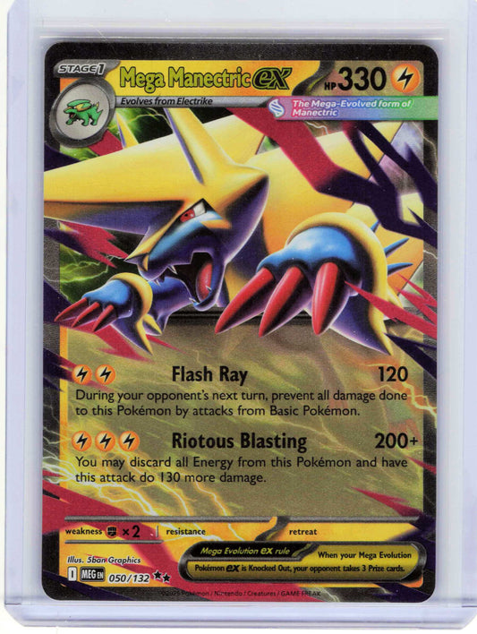 Mega Manectric ex 050/132, Holo, NM Condition, Pokemon ME01: Mega Evolution