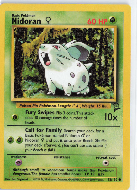 Nidoran F 082/130, HP Condition, Pokemon Base Set 2