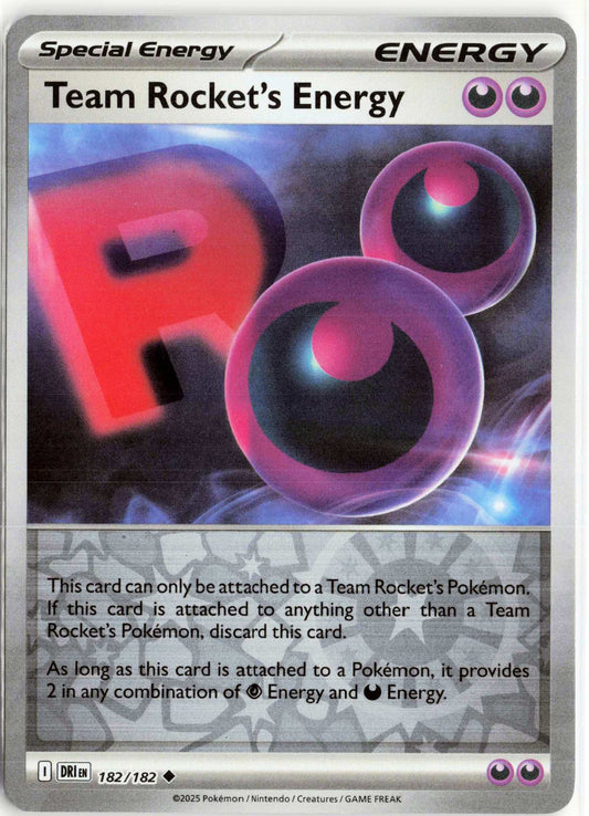 Team Rocket's Energy #182/182 Reverse Holo Pokemon SV10: Destined Rivals