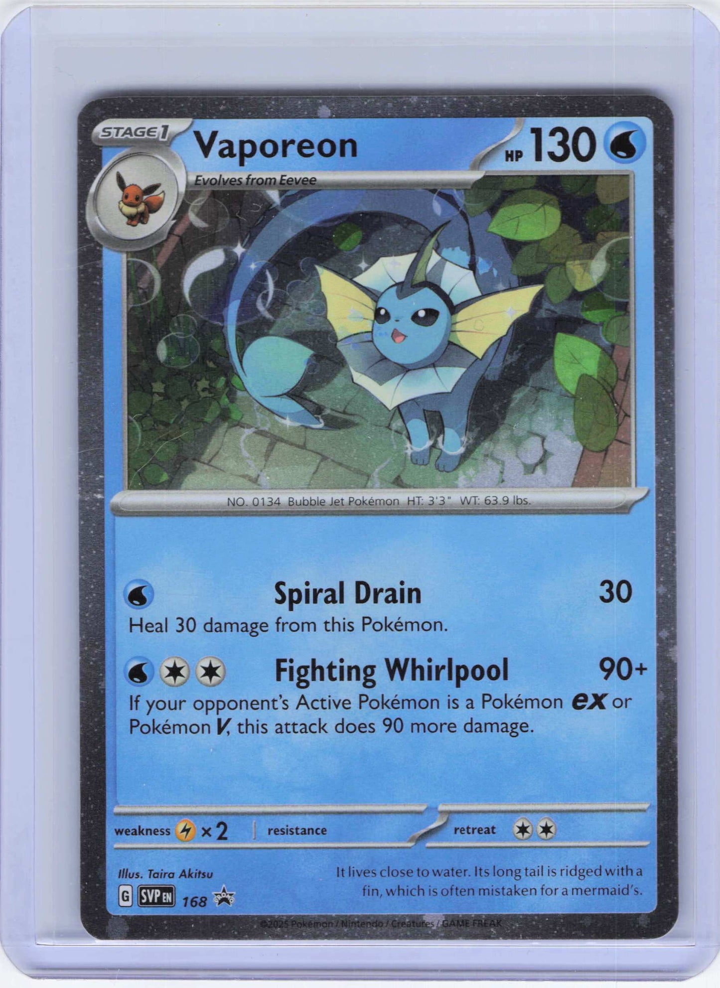 Vaporeon - (Cosmos Holo) 168, Holo, NM Condition, Pokemon SV: Scarlet & Violet Promo Cards