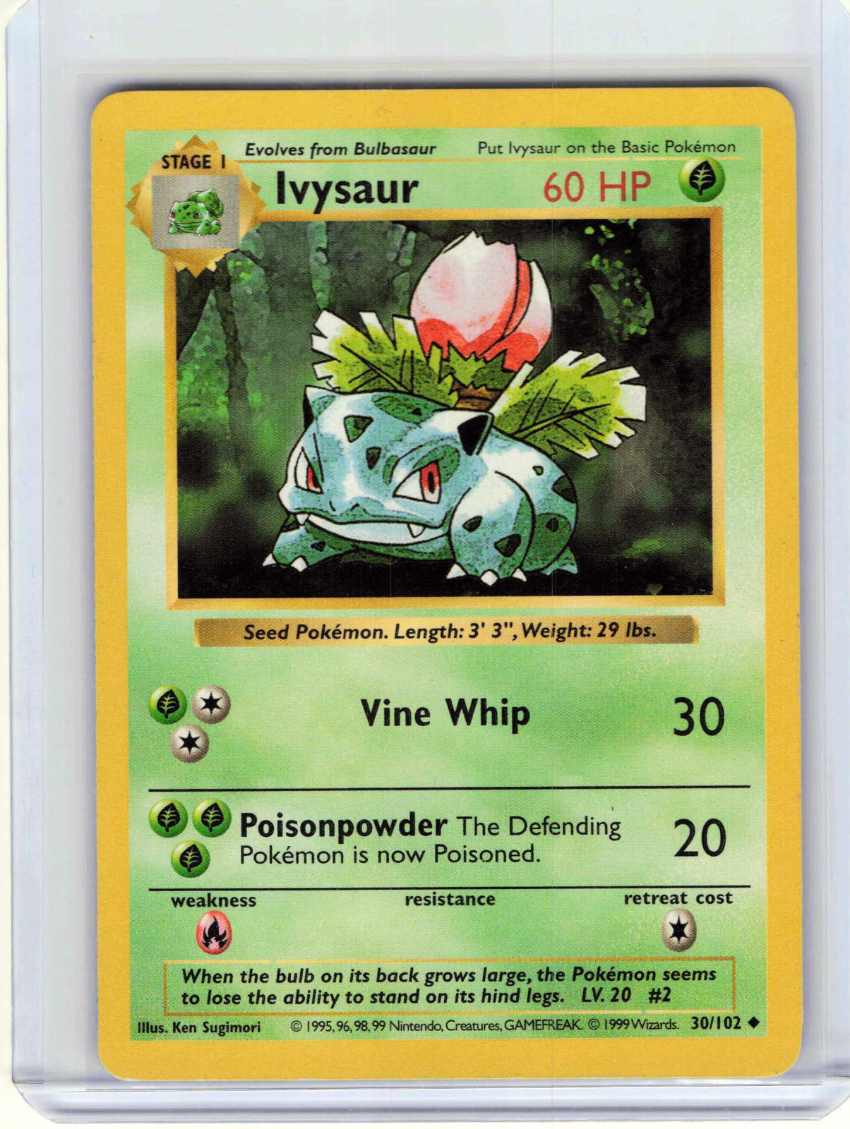 Ivysaur #030/102 LP Pokemon Base Set (Shadowless)