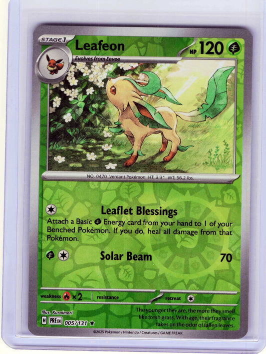Leafeon #005/131 Reverse Holo Pokemon SV: Prismatic Evolutions