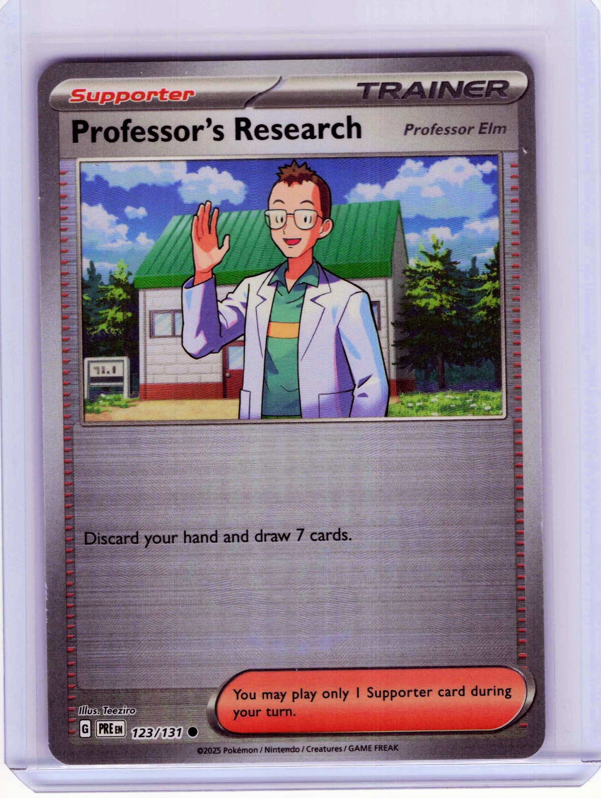 Professor's Research [Elm] Poke Ball Pattern #123/131 Reverse Holo Pokemon SV: Prismatic Evolutions