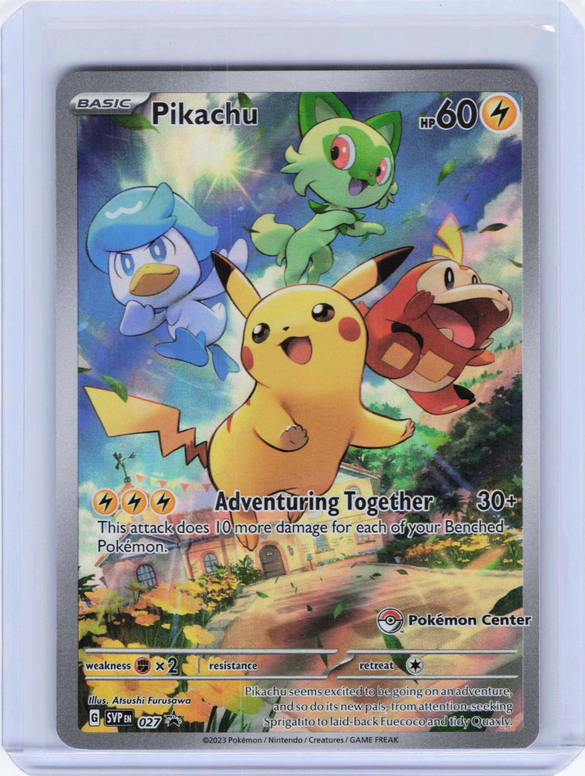 Pikachu Pokemon Center Exclusive Stamp #027 Pokemon SV: Scarlet & Violet Promo Cards
