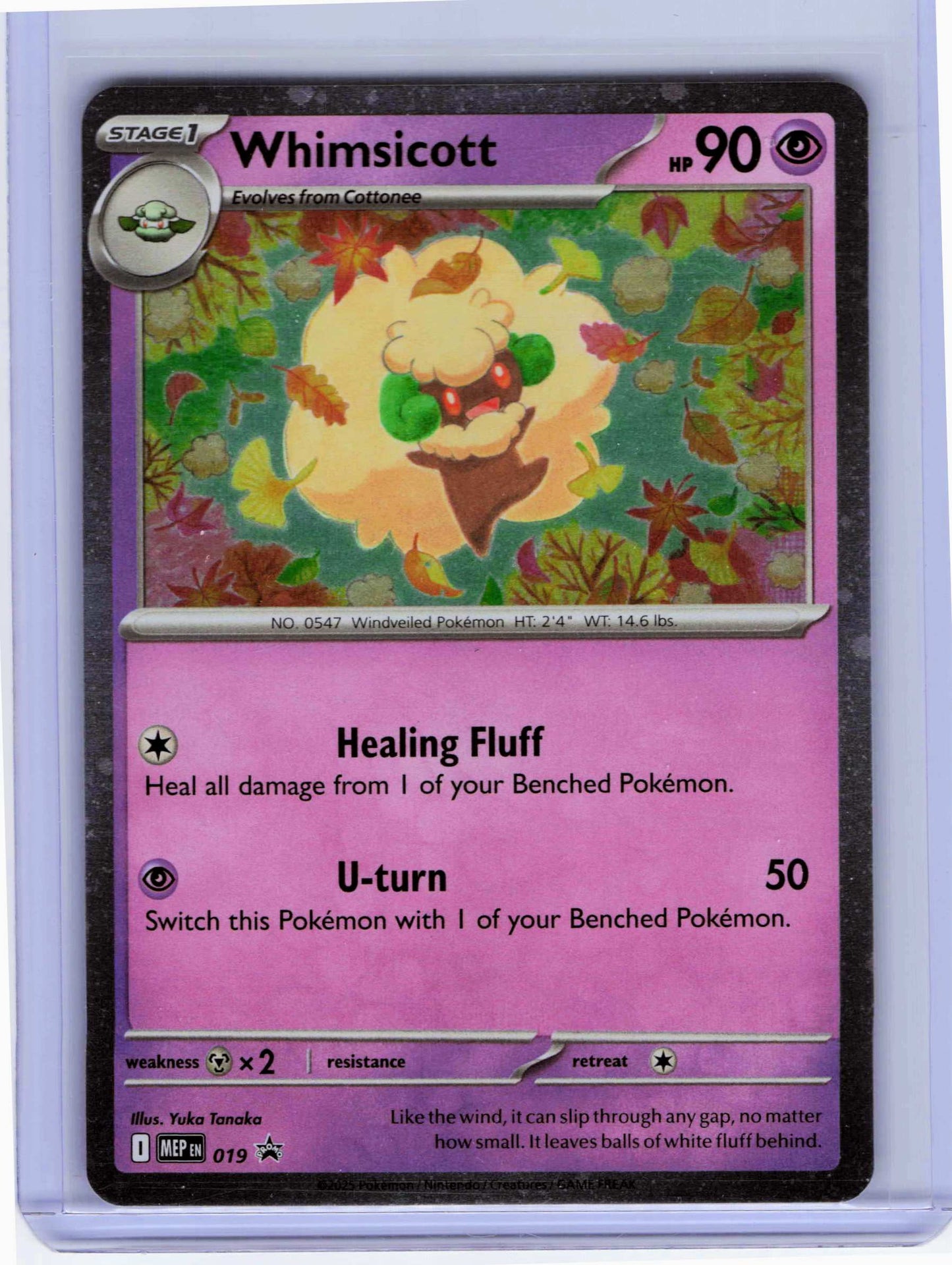 Whimsicott (Cosmos Holo) 019, Holo, NM Condition, Pokemon ME: Mega Evolution Promo