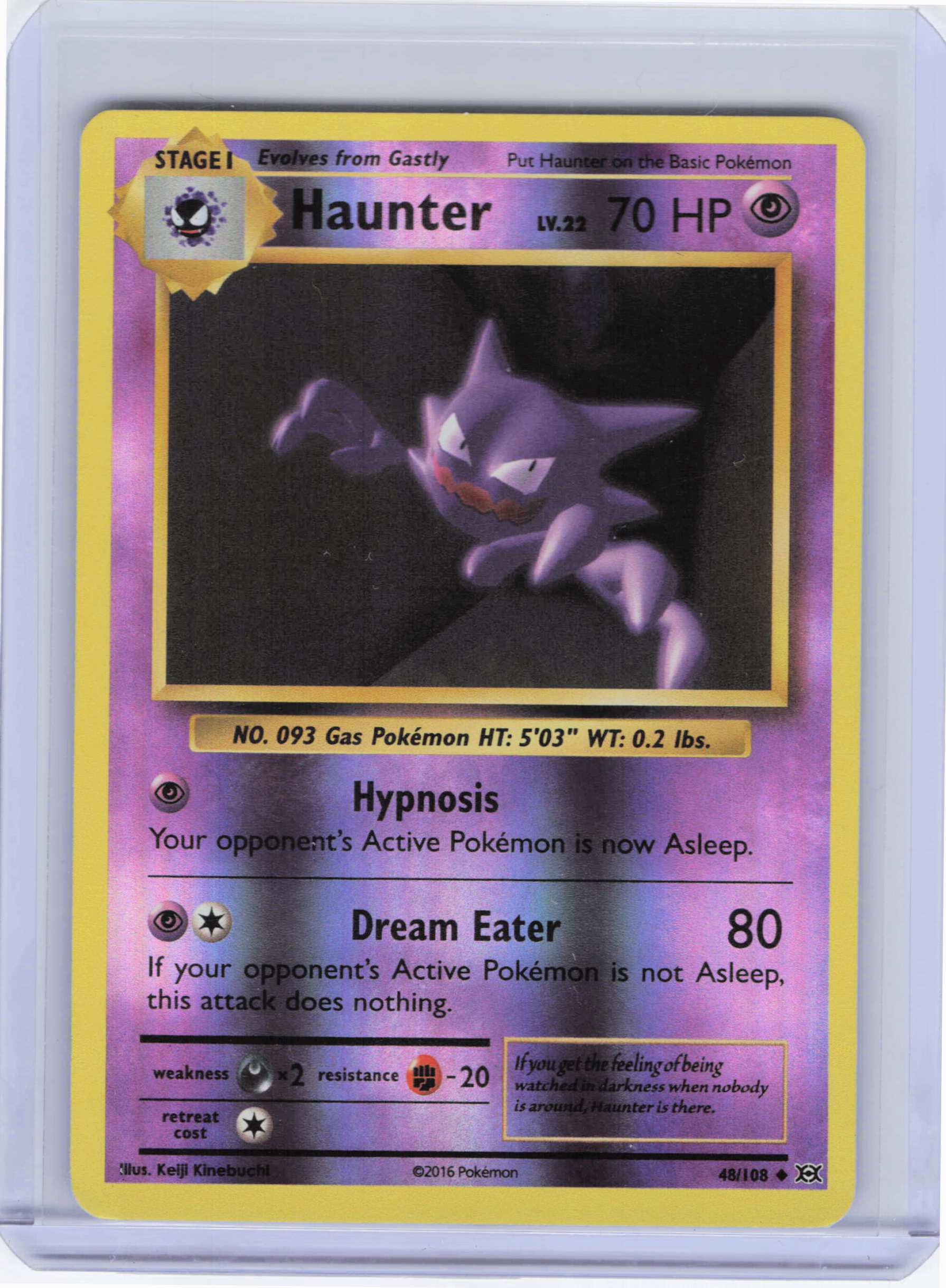 Haunter 48/108, Reverse Holo, MP Condition, Pokemon XY - Evolutions