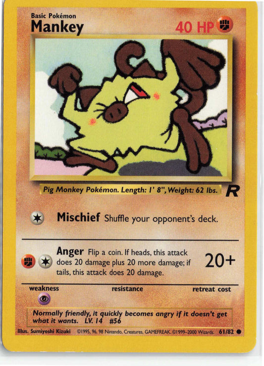 Mankey 61/82, HP Condition, Pokemon Team Rocket