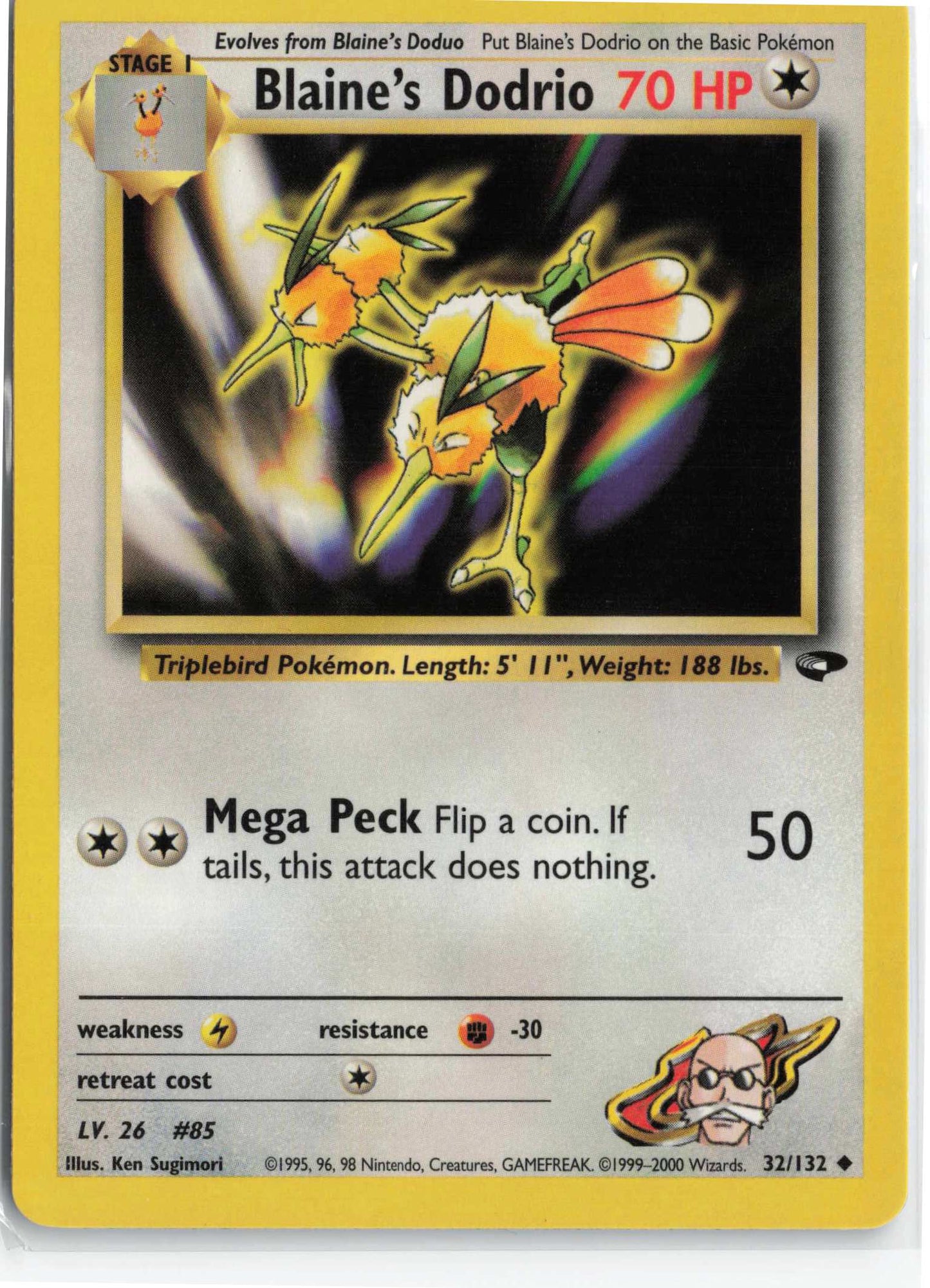 Blaine's Dodrio 032/132, HP Condition, Pokemon Gym Challenge