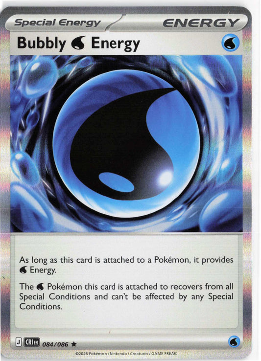 Bubbly W Energy #084/086 Holo Pokemon ME04: Chaos Rising
