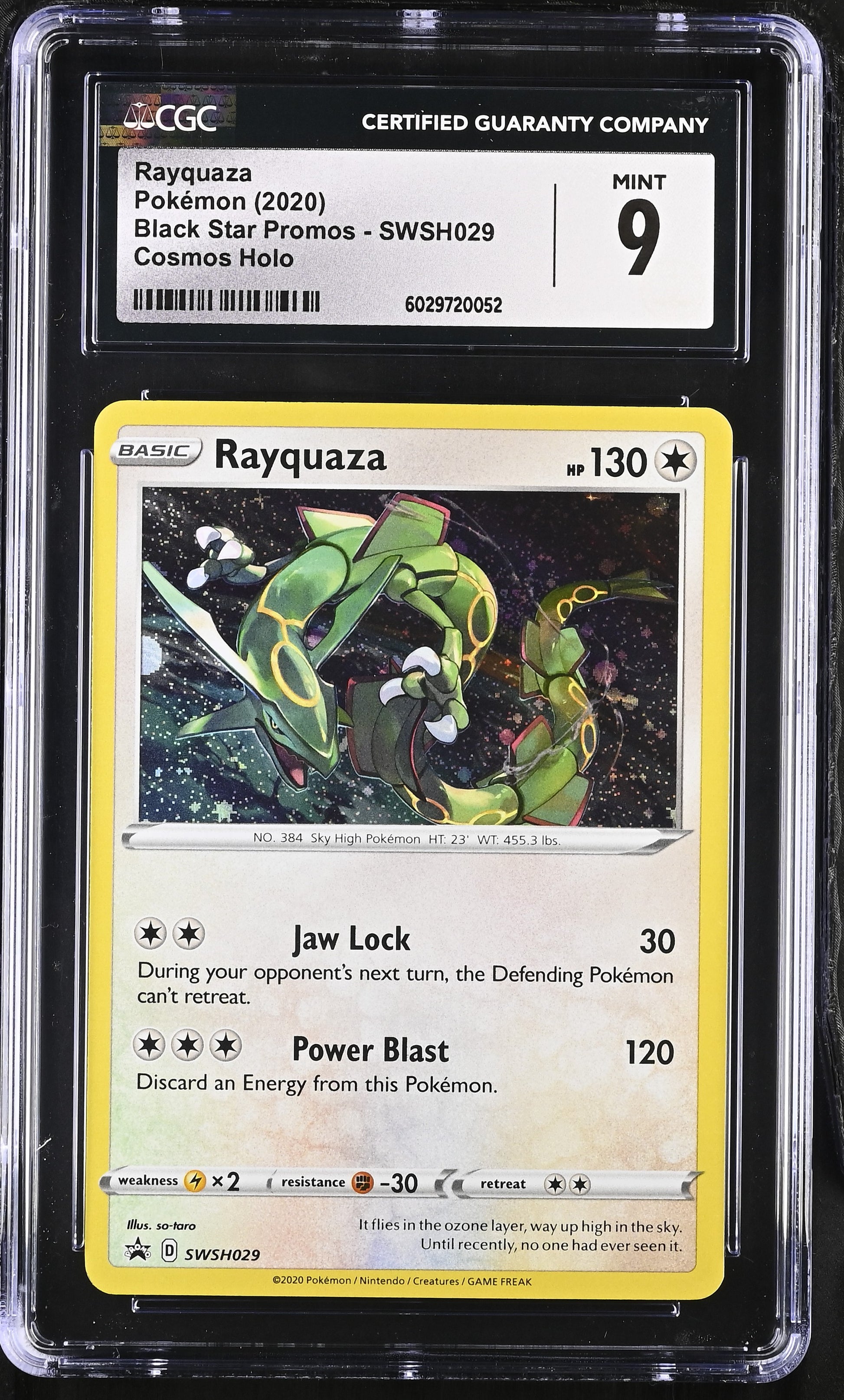 Rayquaza Cosmos Holo #SWSH029 Pokemon Black Star Promos Graded CGC 9