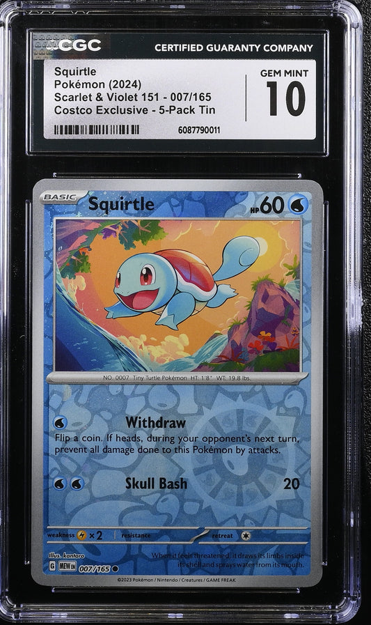 Squirtle #007/165 Pokemon Scarlet & Violet 151 Graded CGC 10