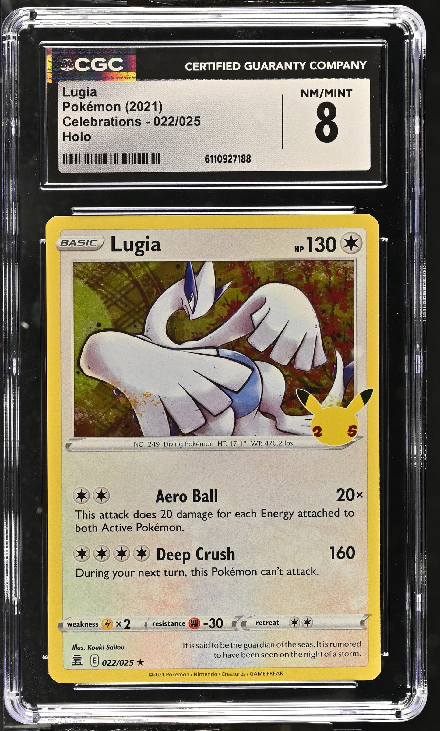 Lugia #022/025 Pokemon Celebrations Graded CGC 8