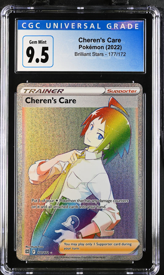 Cheren's Care #177/172 Pokemon Brilliant Stars Graded CGC 9.5
