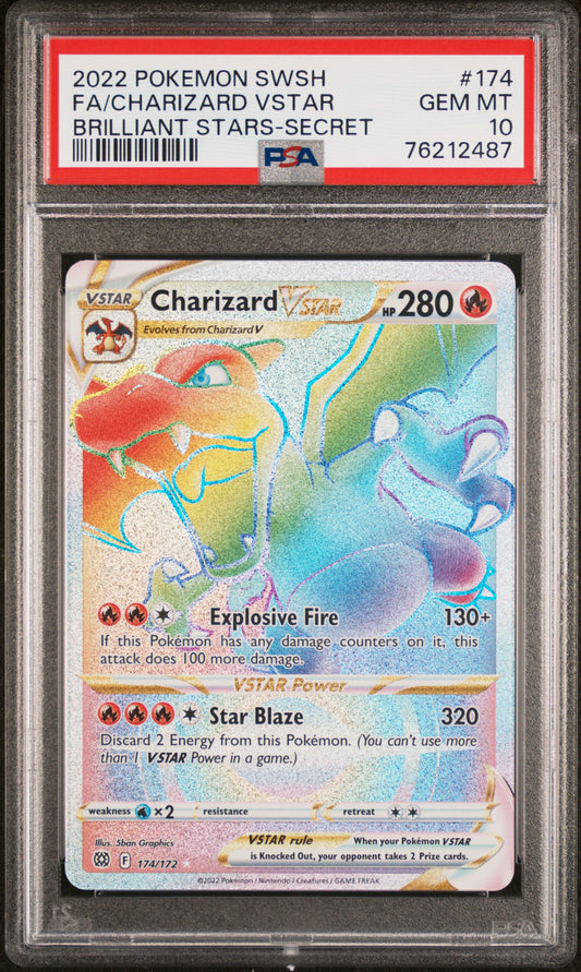 Fa/Charizard Vstar 174 Pokemon Sword & Shield Brilliant Stars PSA 10