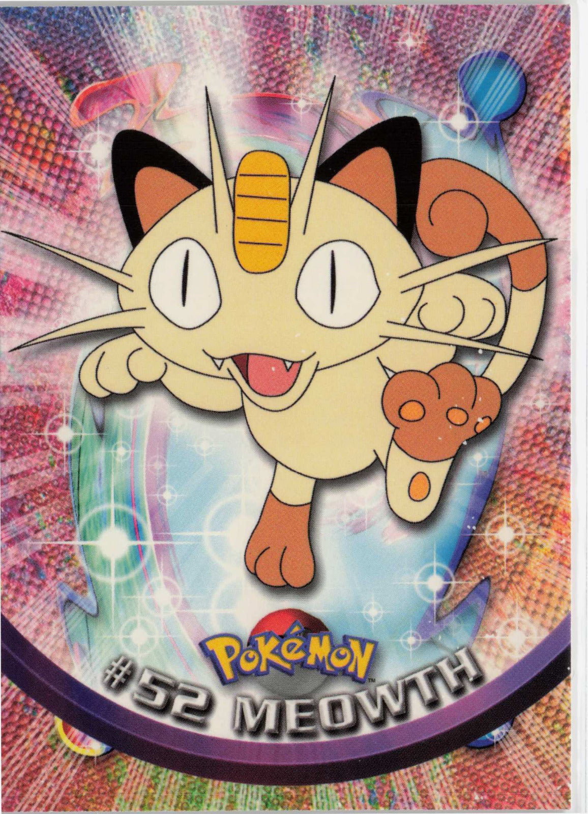 Meowth #52 - Black Topps Logo Pokemon Topps TV Animation Edition Series 1