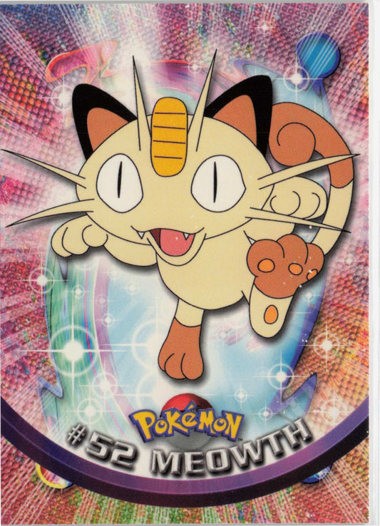 Meowth #52 - Black Topps Logo Pokemon Topps TV Animation Edition Series 1