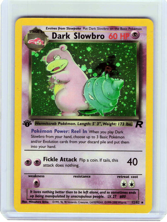 Dark Slowbro 12 12/82 1st Edition Holo MP Pokemon Team Rocket