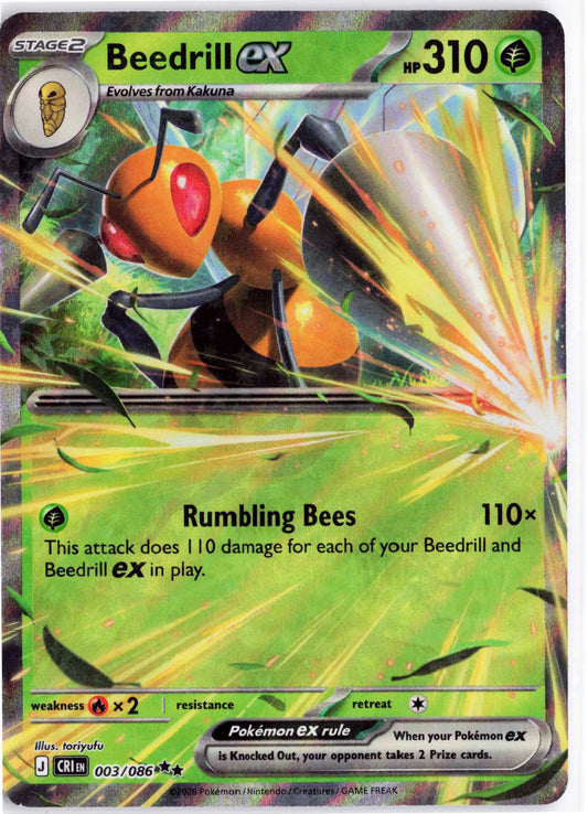 Beedrill ex #003/086 Pokemon ME04: Chaos Rising