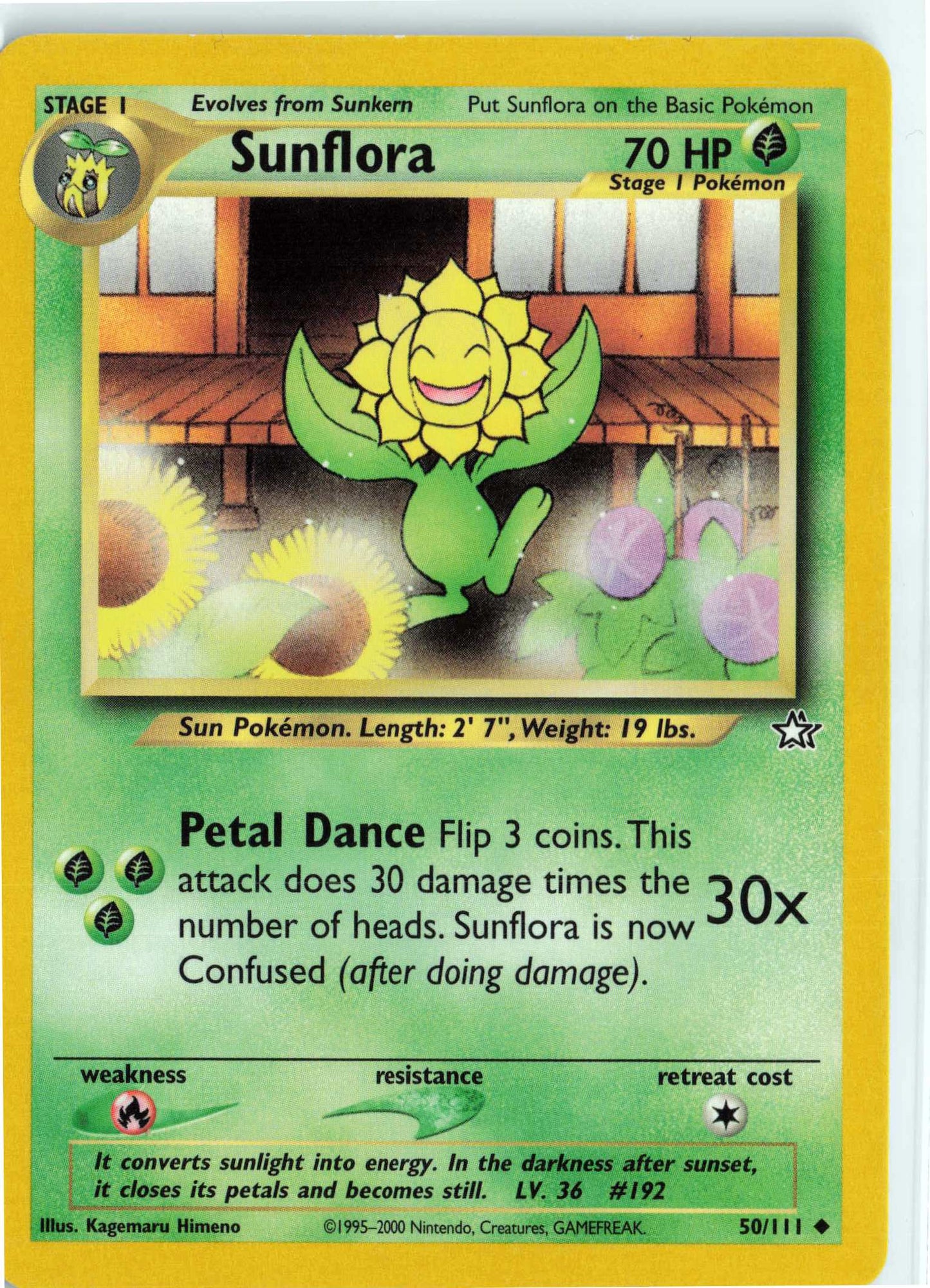 Sunflora 050/111, HP Condition, Pokemon Neo Genesis