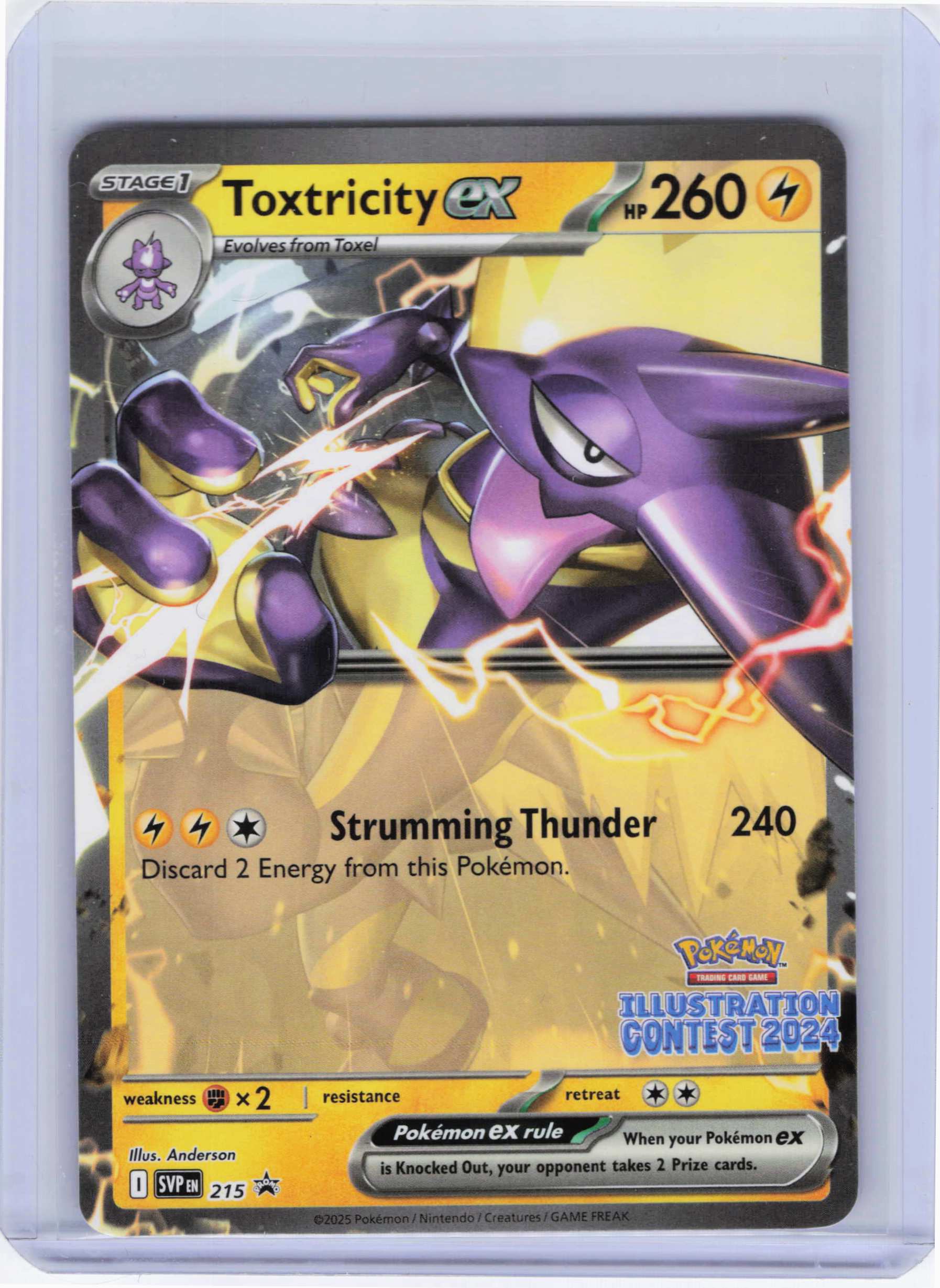 Toxtricity ex - (Illustration Contest 2024) 215, Holo, NM Condition, Pokemon SV: Scarlet & Violet Promo Cards