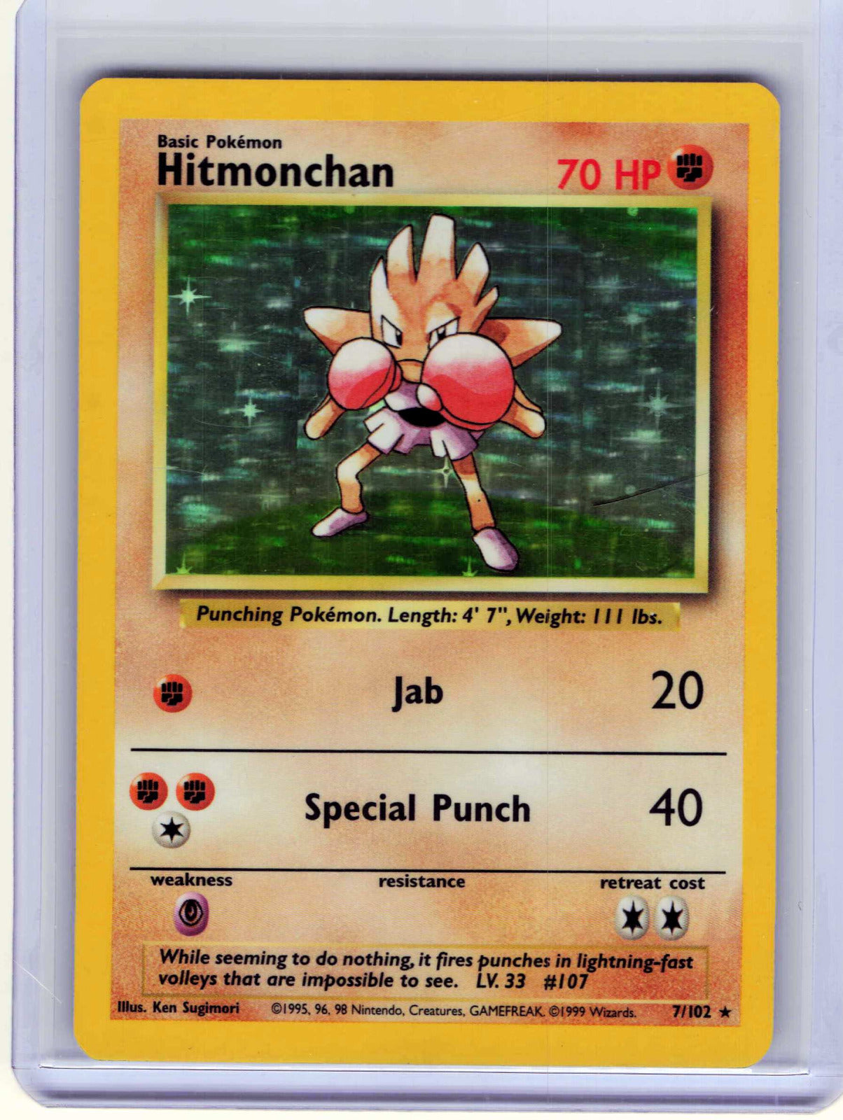 Hitmonchan #007/102 Holo LP Pokemon Base Set