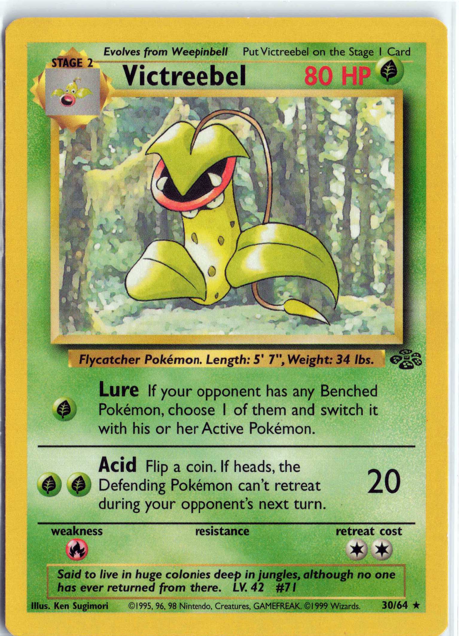 Victreebel (30) 30/64, HP Condition, Pokemon Jungle