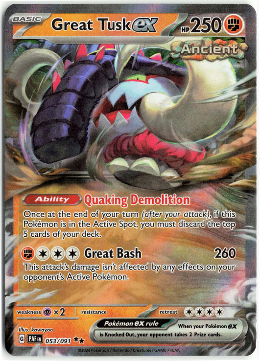 Great Tusk ex #053/091 Pokemon SV: Paldean Fates