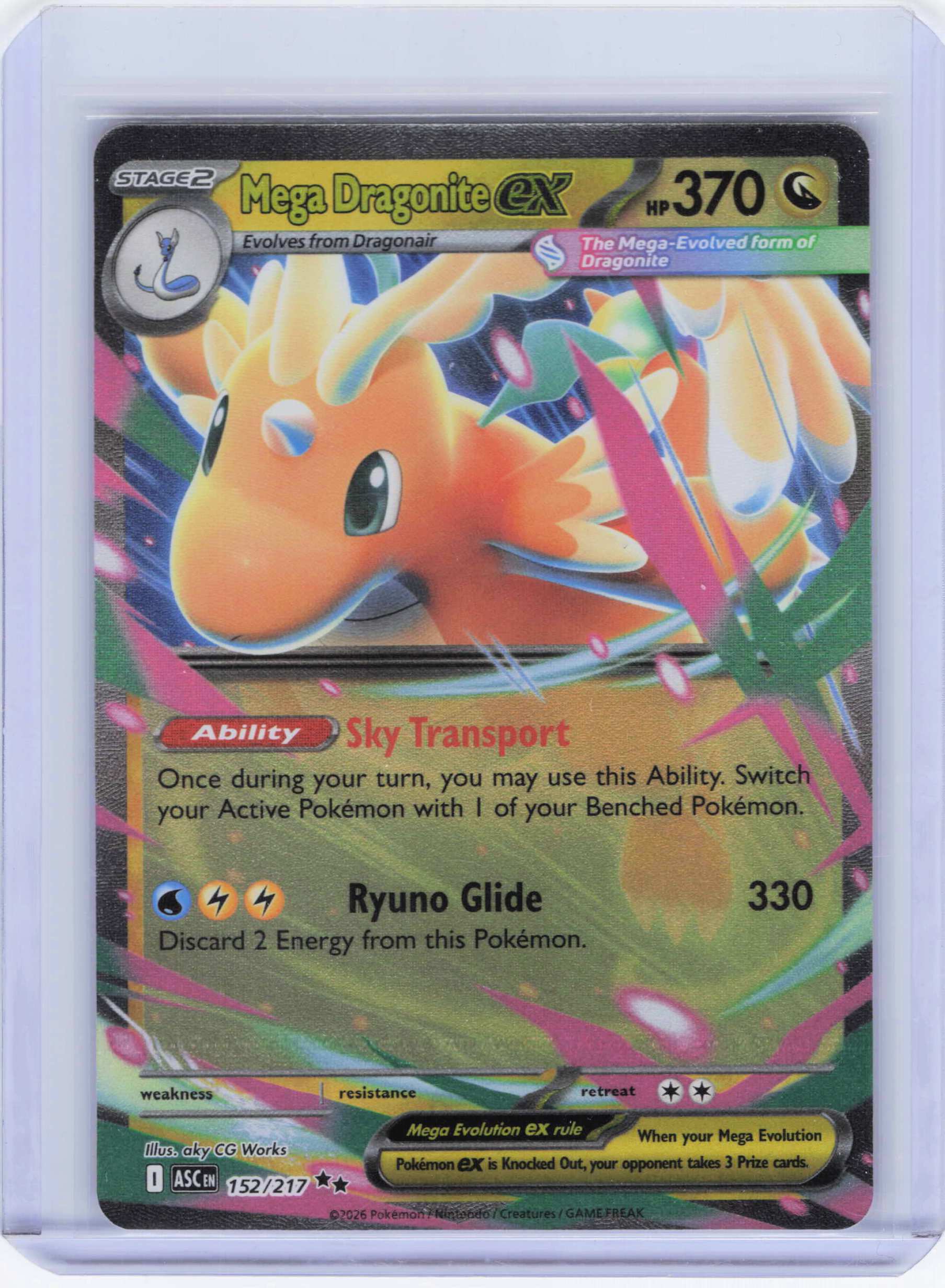 Mega Dragonite ex 152/217, Holo, NM Condition, Pokemon ME: Ascended Heroes