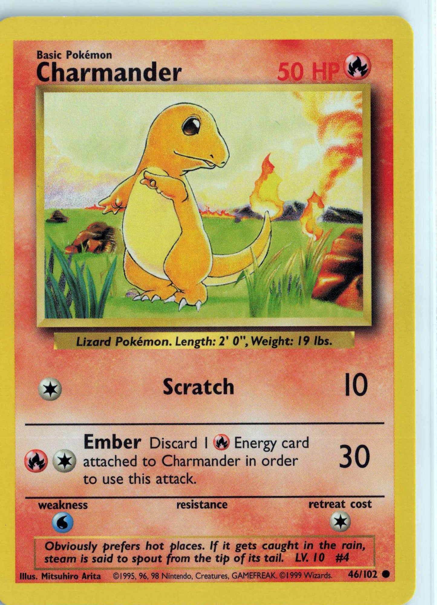 Charmander 046/102, HP Condition, Pokemon Base Set