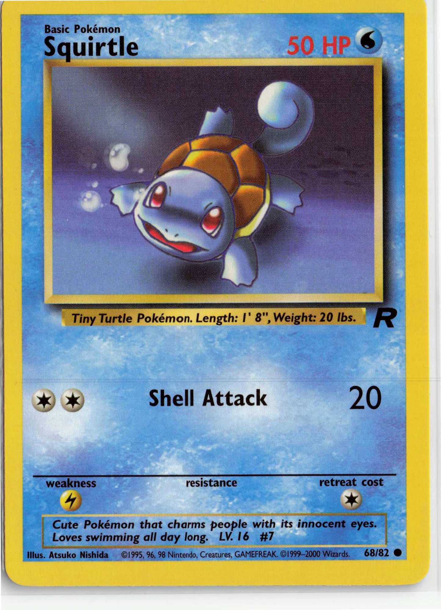 Squirtle 68/82, HP Condition, Pokemon Team Rocket